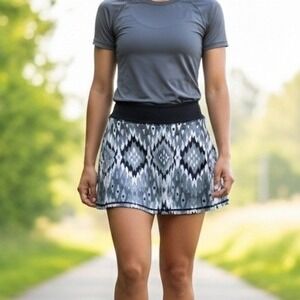 HEAD Skort Womens S Athletic Skirt Tennis Golf Activewear Gray Geometric Stretch